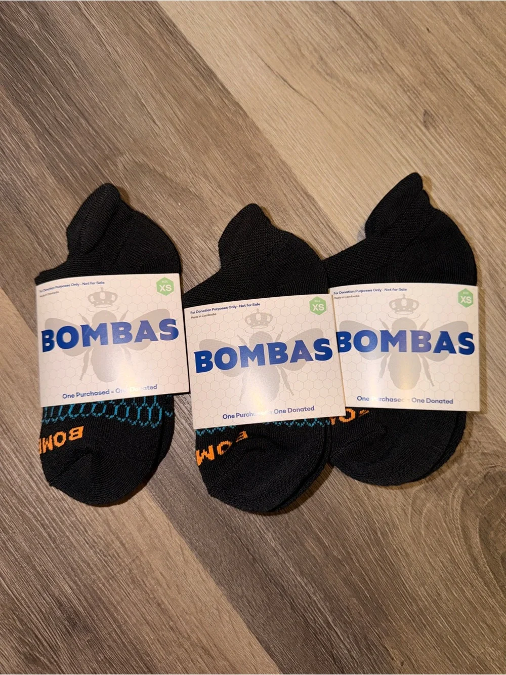 New BOMBAS Women’s/Youth Ankle Socks Black - Pack of 3